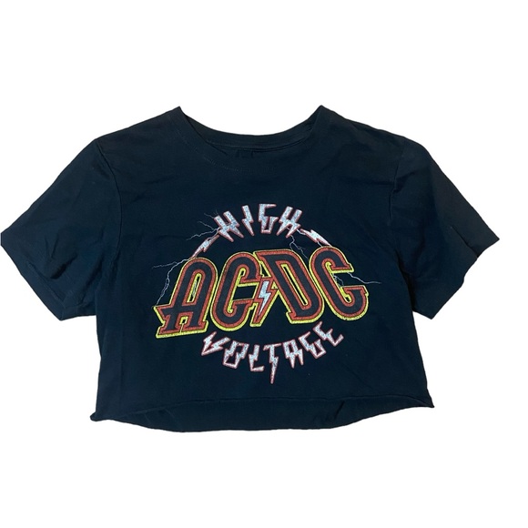 AC/DC | Tops | Acdc Cropped Tee | Poshmark